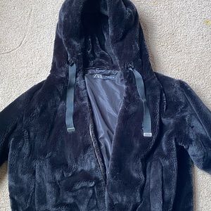 Zara fur black jacket